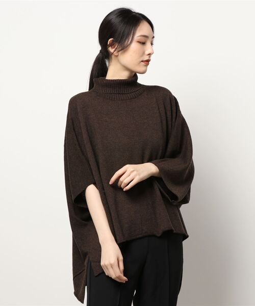 mizuiro ind◆ポンチョライクハイネックプルオーバー/--/ウール/GRY/無地 mizuiroind ポンチョ mizuiro ind ポンチョライクハイネックプル