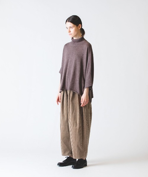 mizuiro ind◆ポンチョライクハイネックプルオーバー/--/ウール/GRY/無地 mizuiroind（ミズイロインド）の「mizuiro ind ポンチョライク