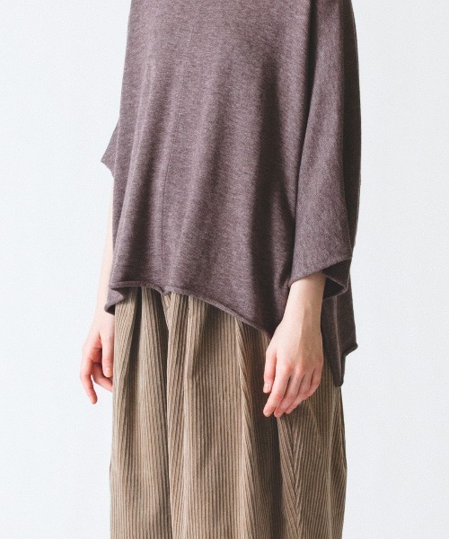 mizuiro ind◆ポンチョライクハイネックプルオーバー/--/ウール/GRY/無地 mizuiroind ポンチョ mizuiro ind ポンチョライクハイネックプル