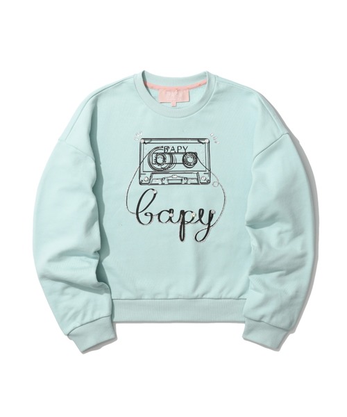 トレーナー スウェット BPY RETRO CASSET TAPE SWETSHIRT レディース