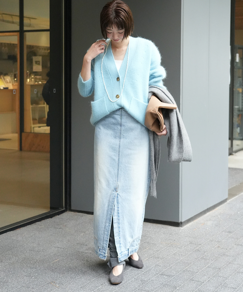 スカート 「MEYAME / メヤメ」UPSIDE-DOWN ロングスカート レディース  