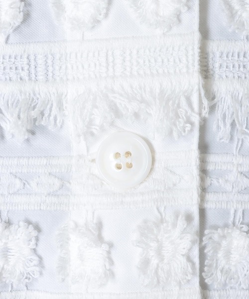 TSURU ノーカラージャケット ホワイト