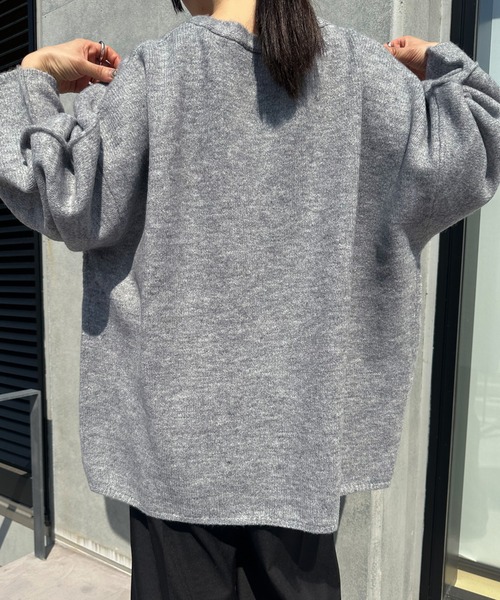カーディガン 「サイズ展開あり」スリーブリンキングVネック