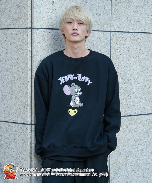 SUPERJUNIOR D&E トレーナー Lサイズ スウェット 裏起毛 バックロゴ トレーナー グレー ダークグレー レッド