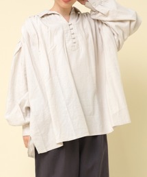 極美品❤️2024年❤️パラスパレス nume ヌメ リネンレーヨンシャツ 白 RNA-N（アールエヌエーエヌ） リネンシャツ ブラウス シャツ B2794