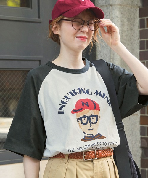 MYWEAKNESS Olja プリント 半袖Tシャツ MY WEAKNESS(マイ ウィークネス)の【ともさかりえさん着用