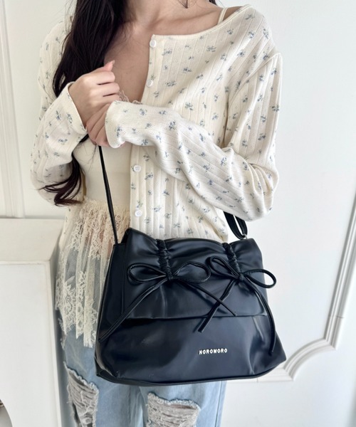 Loueme ショルダーバッグ バッグ ダブルリボンスクエアショルダー