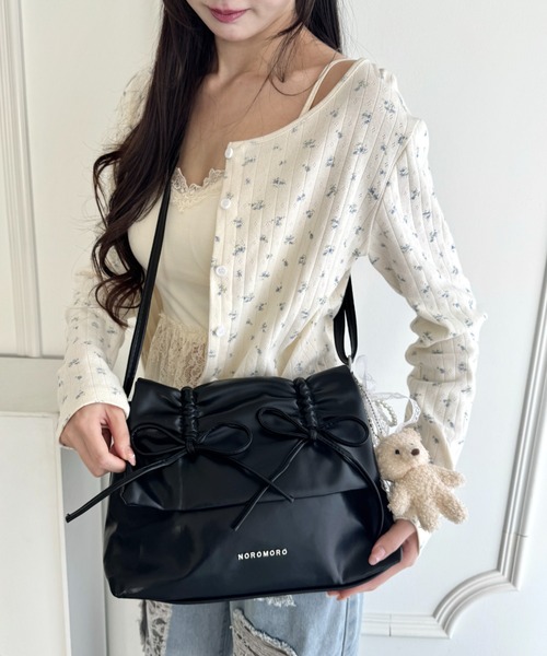 Loueme ショルダーバッグ バッグ ダブルリボンスクエアショルダー