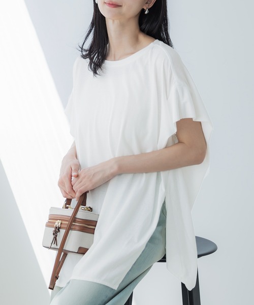 tシャツ 「SABUROKU」こなれ感 シルエット で魅せる バックデザイン Tシャツ レディース MARIKO OKAMOTO”Art series”-SAKURAU-桜雨- Tシャツ#230