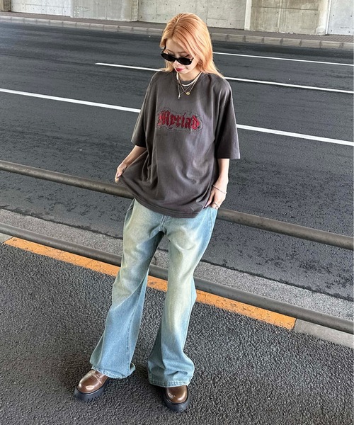 セミフレアデニムパンツ XS(タグ付き) セミフレアデニムパンツ XS(タグ付き) GRL - GRL ワイド