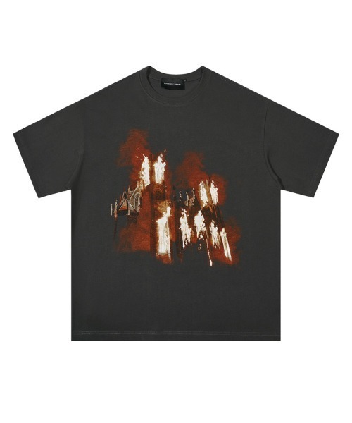 Ressaca（レサーカ） tシャツ オーバーサイズ ファイヤーフォト