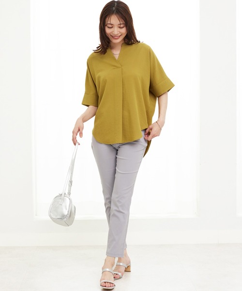 BELLUNA PLUS（ベルーナプラス） パンツ 美脚ストレッチ麻入りアンクル