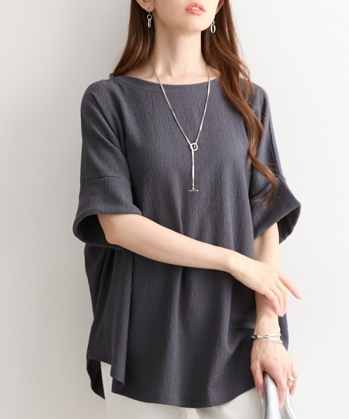 ニッセン（nissen） tシャツ 半袖 楊柳カットソージャガードゆる