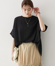 ニッセン（nissen） tシャツ 半袖 楊柳カットソージャガードゆる