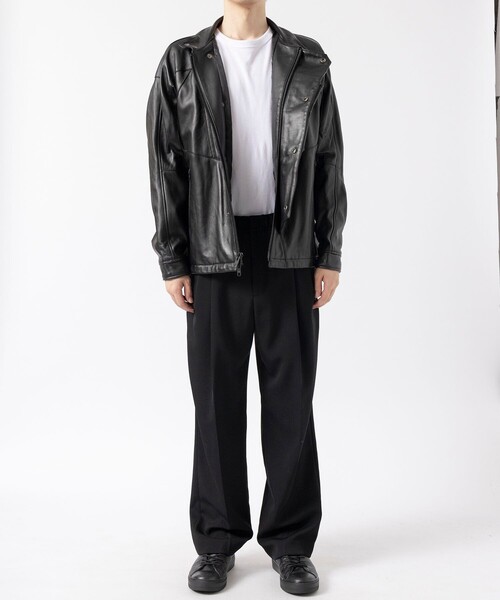 ホワイトマウンテニアリング　12ss　レザージャケット　ウエスタン　リブレザー ホワイトマウンテニアリング】WM×Schott SHEEP LEATHER RIDER'S