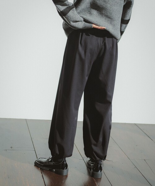 B：MING by BEAMS パンツ 裏起毛 バルーン パンツ（S〜M） レディース 