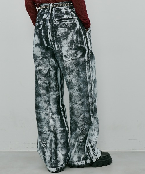 AIVER（アイバー） ジーンズ ペンキ加工バギーデニム メンズ