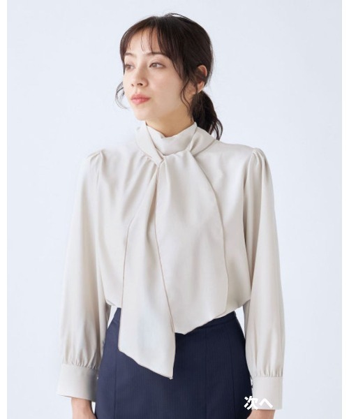 ブラウス シャツ 「SUIT SELECT × Samantha Thavasa」前後2WAYボウタイブラウス レディース