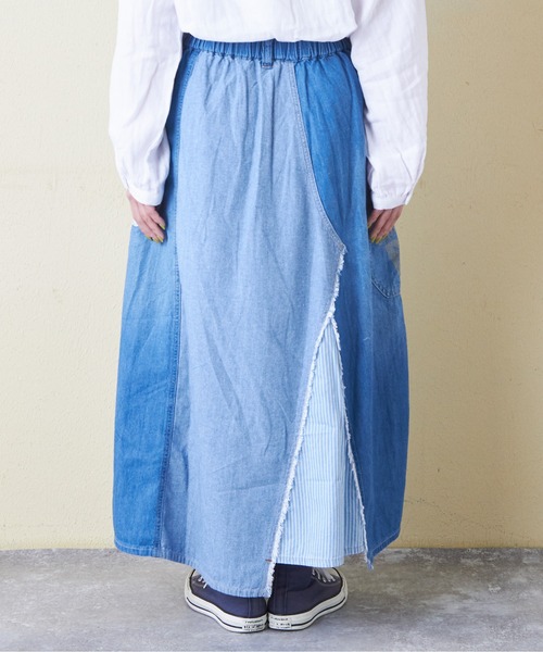 REMAKE DENIM MARK VI SKIRT - KURO