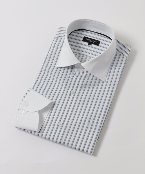 ミルクボーイ 丸襟 グレーストライプ クレリックシャツ 日本製 ミルクボーイ 丸襟 グレーストライプ クレリックシャツ 日本製