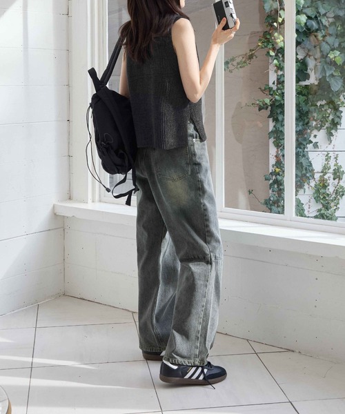 ジーンズ デニム デニムパンツ ワイドコクーンデニムパンツ レディース