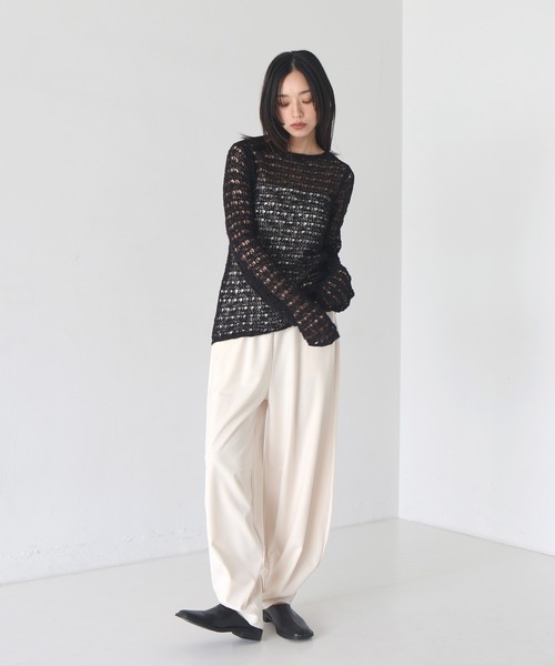 hellam（ヘラム） カーディガン 前後2way メッシュチュニックカーデ