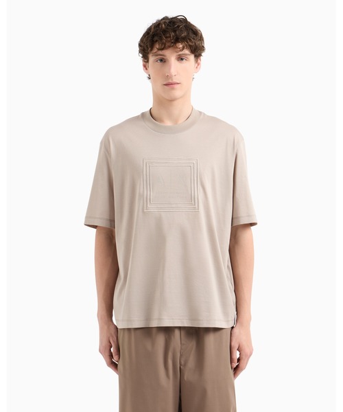 アルマーニエクスチェンジ　スパコール　Tシャツ　ベージュ　カーキ　ゴールド ARMANI EXCHANGE tシャツ 「A|X アルマーニ エクスチェンジ」AXロゴ