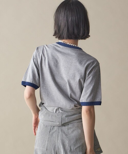tシャツ SHIPS NINE CASE:「洗濯機可能」プリント リンガー TEE レディース SHIPS tシャツ NINE CASE:「洗濯機可能」プリント リンガー TEE