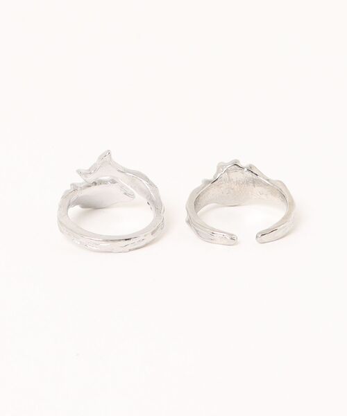 NO WAY 指輪 リング /ブラックトーンデザインリングセット/2点セット