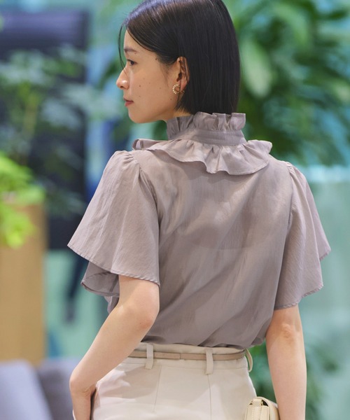 美品　VALENTINO ROMA コットン　フリル　ブラウス　シャツ　40 RUIRUE BOUTIQUE（ルイルエブティック） ブラウス シャツ 半袖