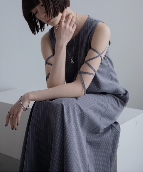 シルク★サテン★アシンメトリー★ワンピース★ ROKSANDA ワンピース アシンメトリータックサイドリボンワンピース