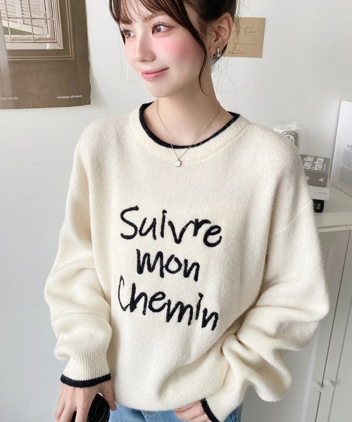 DOT ［即購入可］様 ご購入予定品 Pierrot ニット セーター 刺繍ロゴニット レディース : ZOZOTOWN