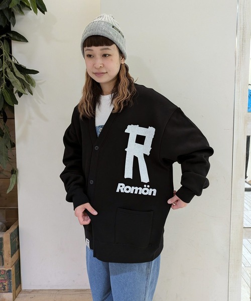 カーディガン Romon Loose Fit Sweat Cardigan レディース メンズ Romon カーディガン Loose Fit Sweat Cardigan レディース