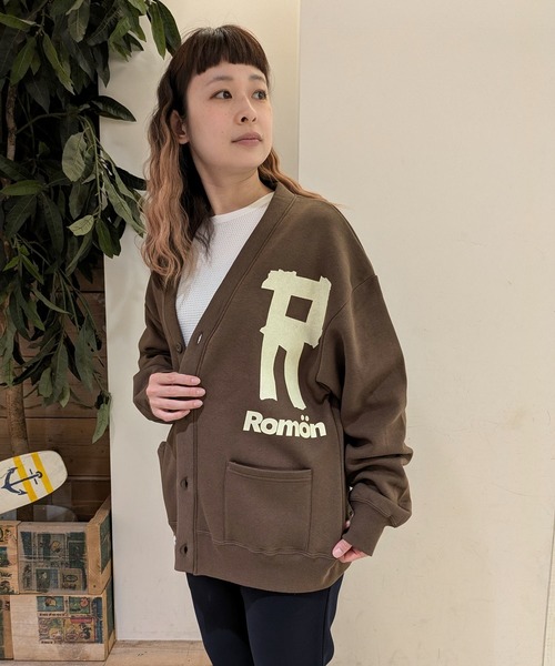 カーディガン Romon Loose Fit Sweat Cardigan レディース メンズ Romon カーディガン Loose Fit Sweat Cardigan レディース