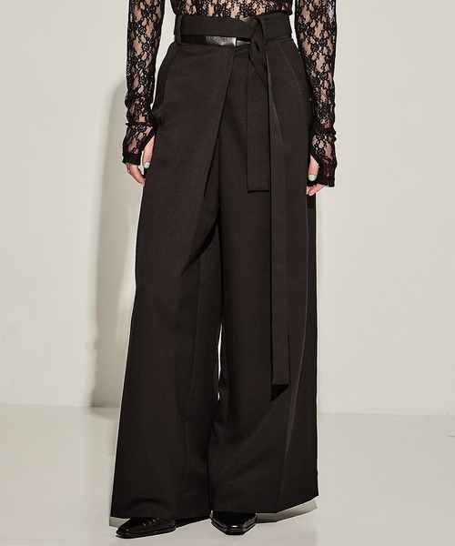 STUDIOUS パンツ 「STUDIOUS/ステュディオス」Leather Belted