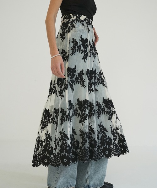 CLANE クラネ　シアーフラワーレーススカート CLANE（クラネ） スカート SHEER FLOWER LACE SKIRT : ZOZOTOWN Yahoo