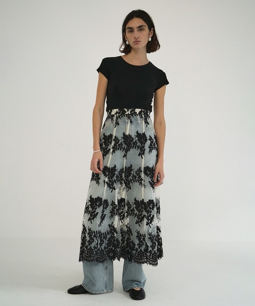CLANE（クラネ） スカート SHEER FLOWER LACE SKIRT : ZOZOTOWN Yahoo