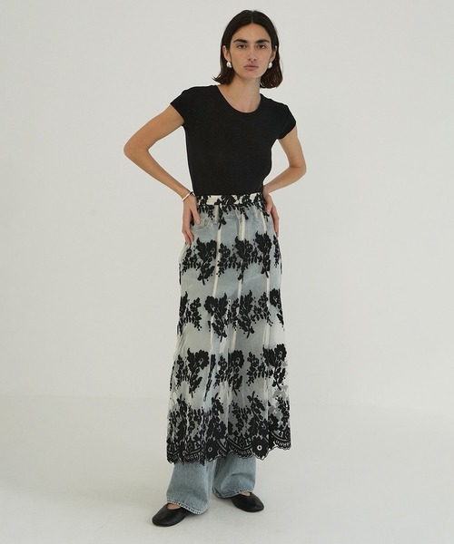 CLANE（クラネ） スカート SHEER FLOWER LACE SKIRT : ZOZOTOWN Yahoo
