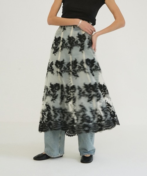 CLANE（クラネ） スカート SHEER FLOWER LACE SKIRT : ZOZOTOWN Yahoo