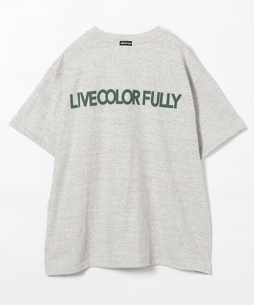 tシャツ 「Americana（アメリカーナ）」ラフィー丸胴 ロゴプリントTシャツ / レタリングTシャツ レディース Americana（アメリカーナ）】ラフィー丸胴 ロゴプリントTシャツ