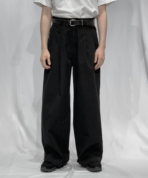 toironier トワロニエ　ツータック　スラックス　ブラック Toironier スラックス Toironier/トワロニエ/2Tuck Wide Pants