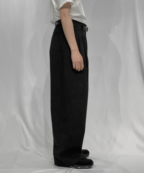 toironier トワロニエ　ツータック　スラックス　ブラック Toironier スラックス Toironier/トワロニエ/2Tuck Wide Pants