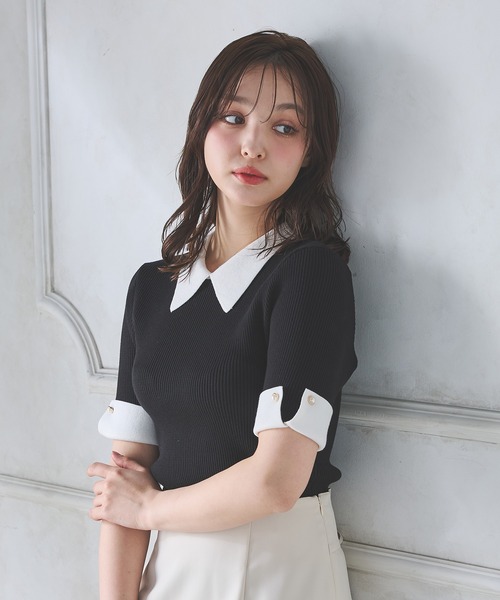 即発送♡【新品未使用】ENEU ハンナミ 襟 ニット 半袖 トップス セーター 即発送♡【新品未使用】ENEU ハンナミ 襟 ニット 半袖 トップス