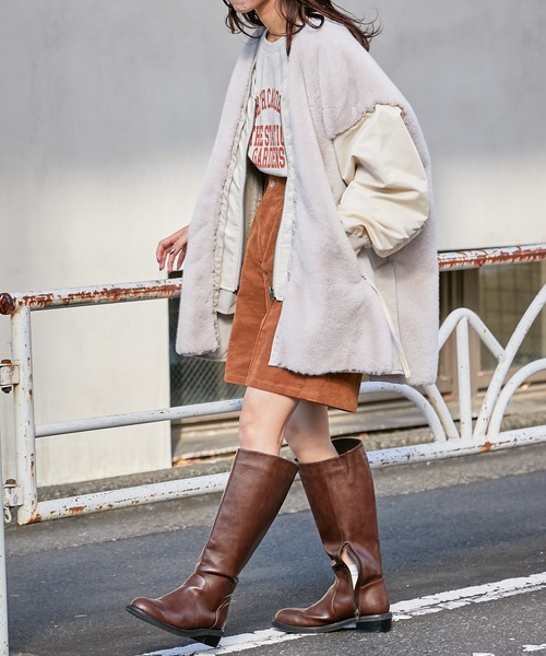 etsinta（エシンタ） ジップアップブルゾン ONE SIZE ブラウン