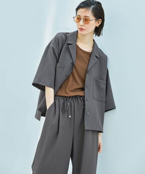 ラッパ袖襟付きOP Dot and Stripes CHILD WOMAN／80ボイルレース ピンタックラッフル