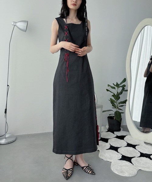 ワンピース レースアップ2wayチャイナワンピース : ZOZOTOWN Yahoo!店