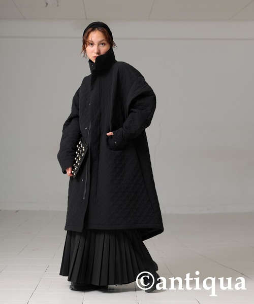 美品　アンティカ　antiqua patterntorso 黒　レザー　日本製 antiqua（アンティカ） 「patterntorso」コート ONESIZE ブラック