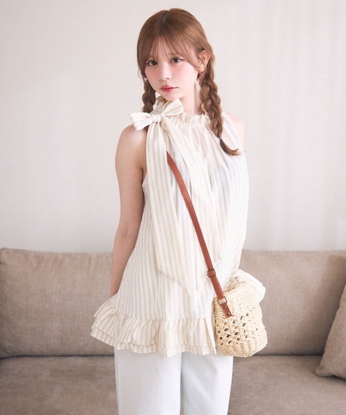 アトリエgg ブルーストライプワンピース　18号 アトリエgg ブルーストライプワンピース 18号 犬服・アクセサリー