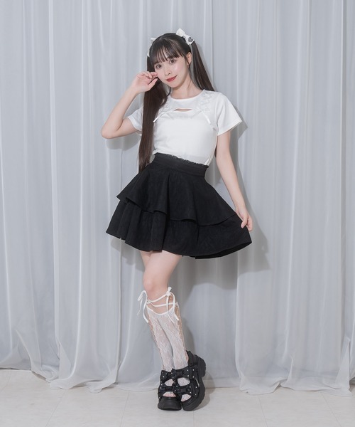 H.Jelly フリル付き黒ミニスカート jsy550367_10.jpg