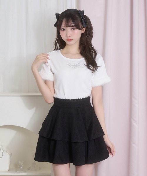 Honey Cinnamon（ハニーシナモン） スカート リボンレース2段フレア